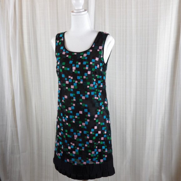 Catherine Malandrino  Black Dress Green/Blue/Pink - Picture 5 of 13